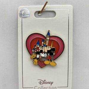 Disney Parks Pin Mickey Mouse & Minnie Kissing at Castle Heart Stained Glass